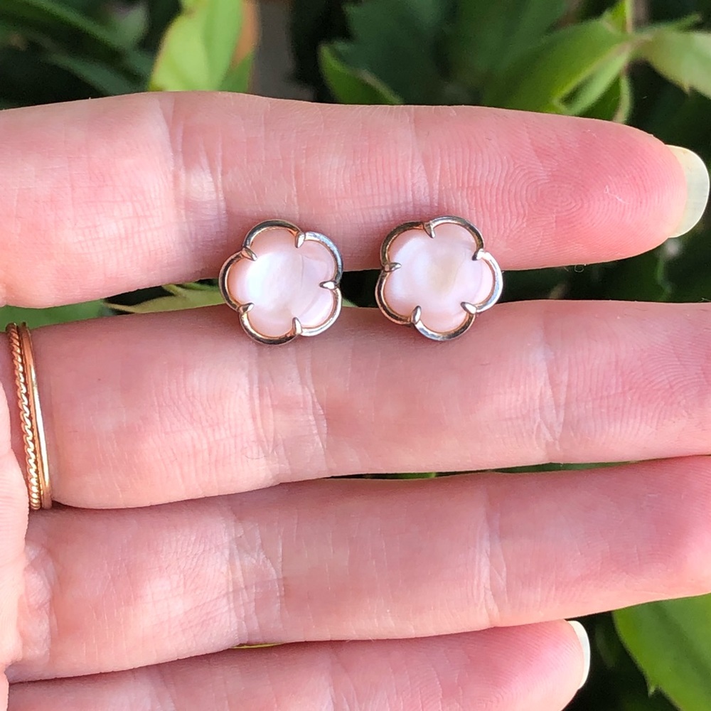 Silver and mother-of-pearl earrings